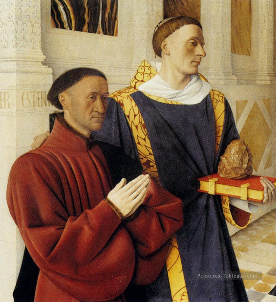 Etienne Chevalier avec St Stephen Jean Fouquet Peintures à l'huile